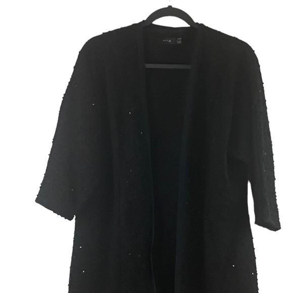 Apt. 9 Plus Size Black & Sparkle Holiday Sweater Jacket Size 1X. Open Ca…